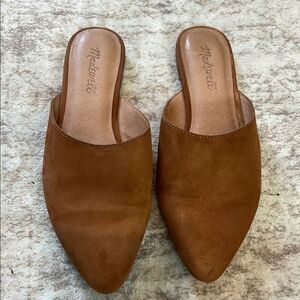 Madewell Women's Tan suede Leather Mules